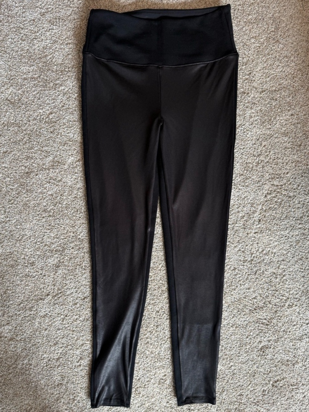 ASSETS by Spanx Faux Leather Front Leggings Black Large